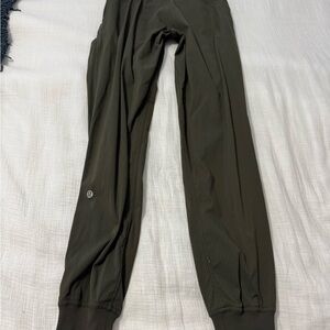 Olive Green Lululemon Mid-Rise Dance Studio Joggers Size 0